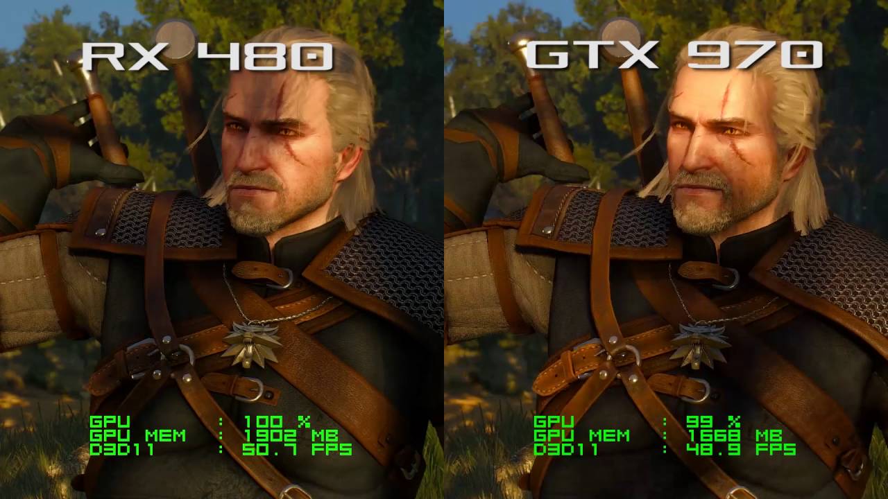 RX 480 vs GTX 970  - The Witcher 3: Wild Hunt Ultra 1080p Frame Rate Test