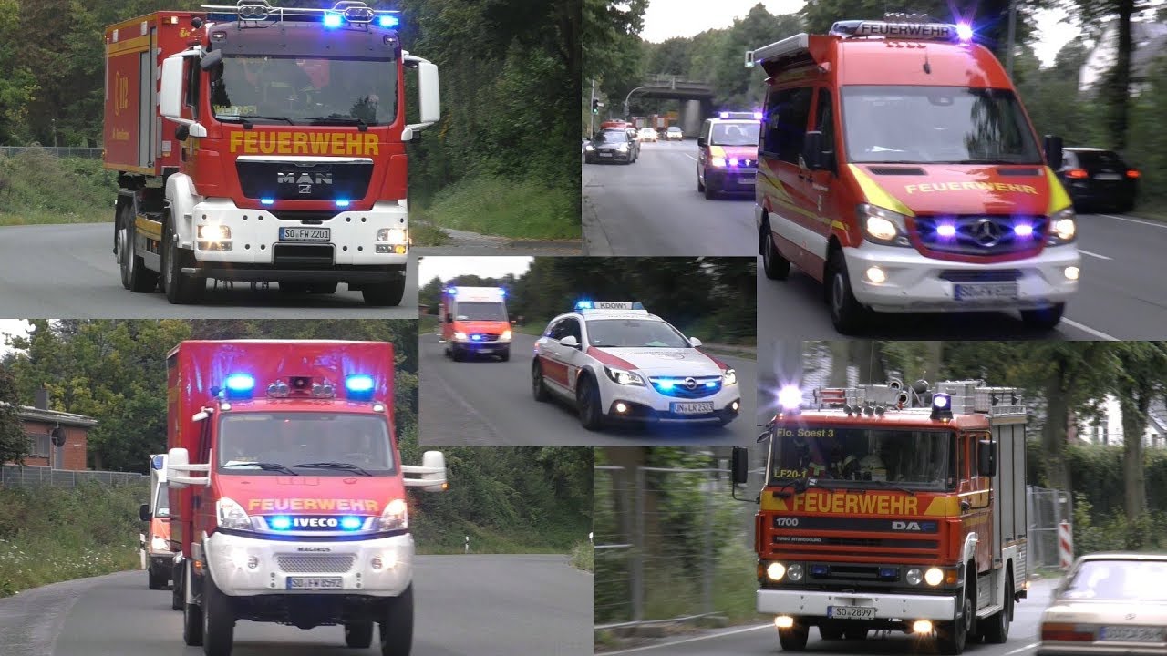 [GEFAHRGUTUNFALL IN SOEST!] Einsatzfahrten FF Soest und Umgebung + RD Kreis Unna zur Übung