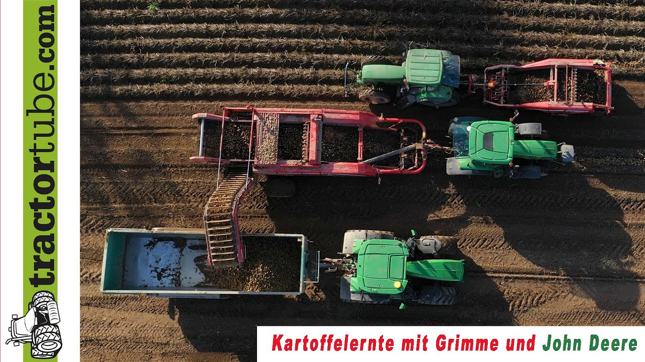 Läuft! ... Kartoffelernte mit Grimme GT170 und WR 200 - 80 Tonnen pro Hektar dank Beregnung