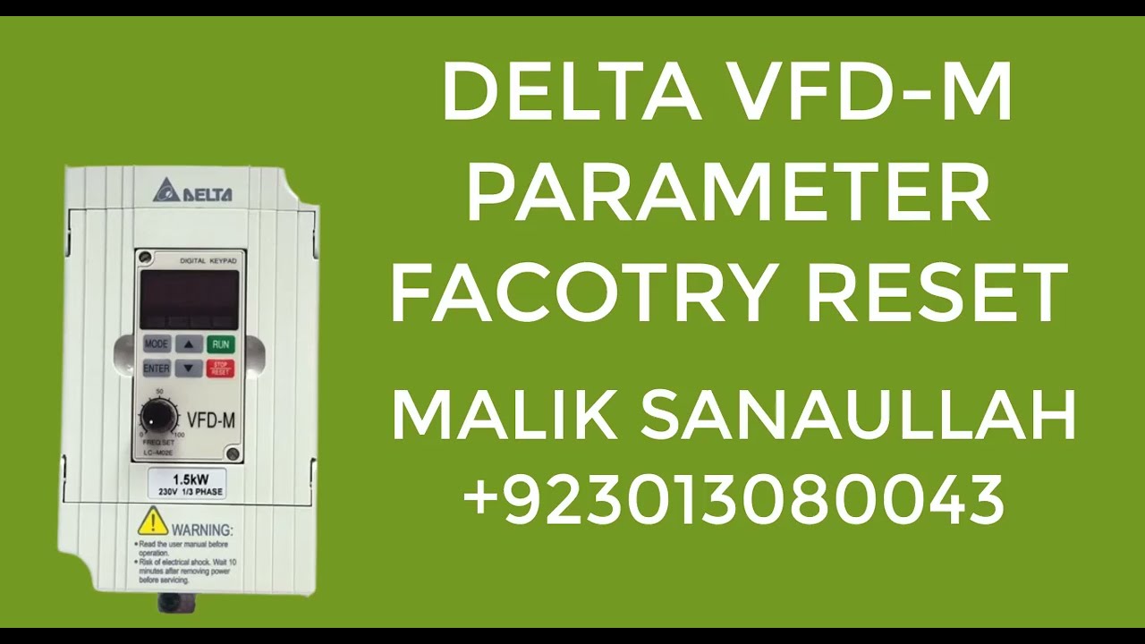 Delta VFD M Parameters Reset to Factory Default