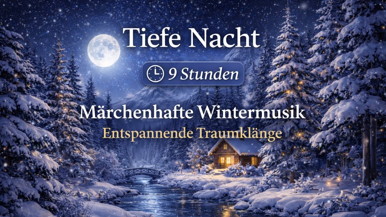 Tiefe Nacht – 9 Stunden sanfte Winter-Nachtklänge | Ruhige Musik zum Einschlafen