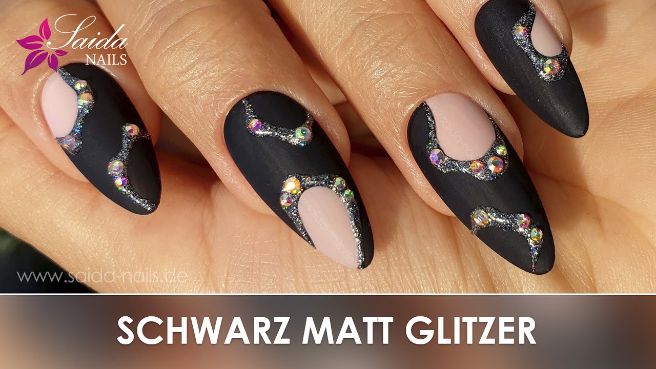 SCHWARZE GLITTER-NÄGEL 🌸 HERBST WINTER NAILART 🌸 BEST NAIL IDEAS TUTORIAL