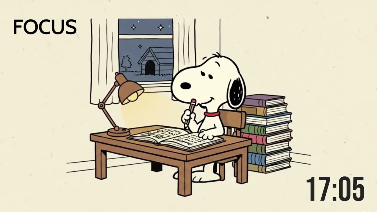 Study with Snoopy 🐾 Pomodoro Timer [25/5] with Jazz