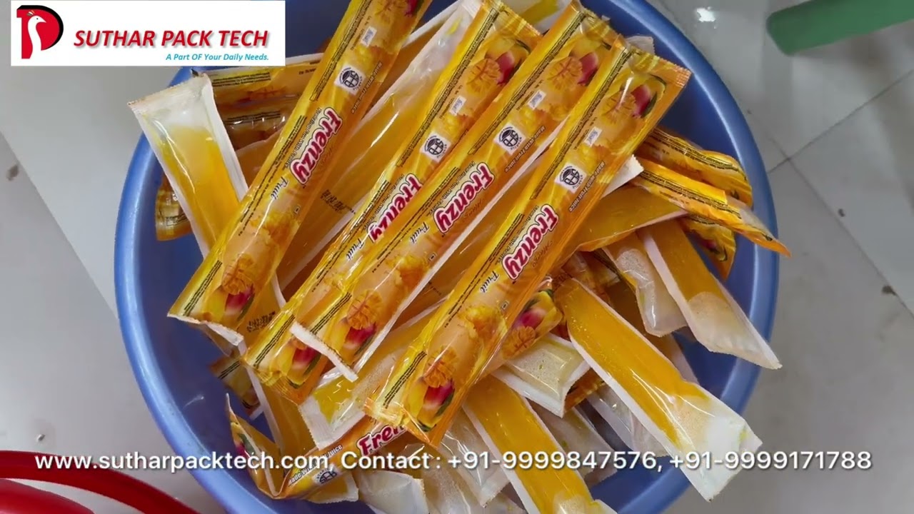 Ice Pops Packing Machine (Ice Candy Pouch Packing Multi Track Machine) Mfg By Suthar Pack Tech