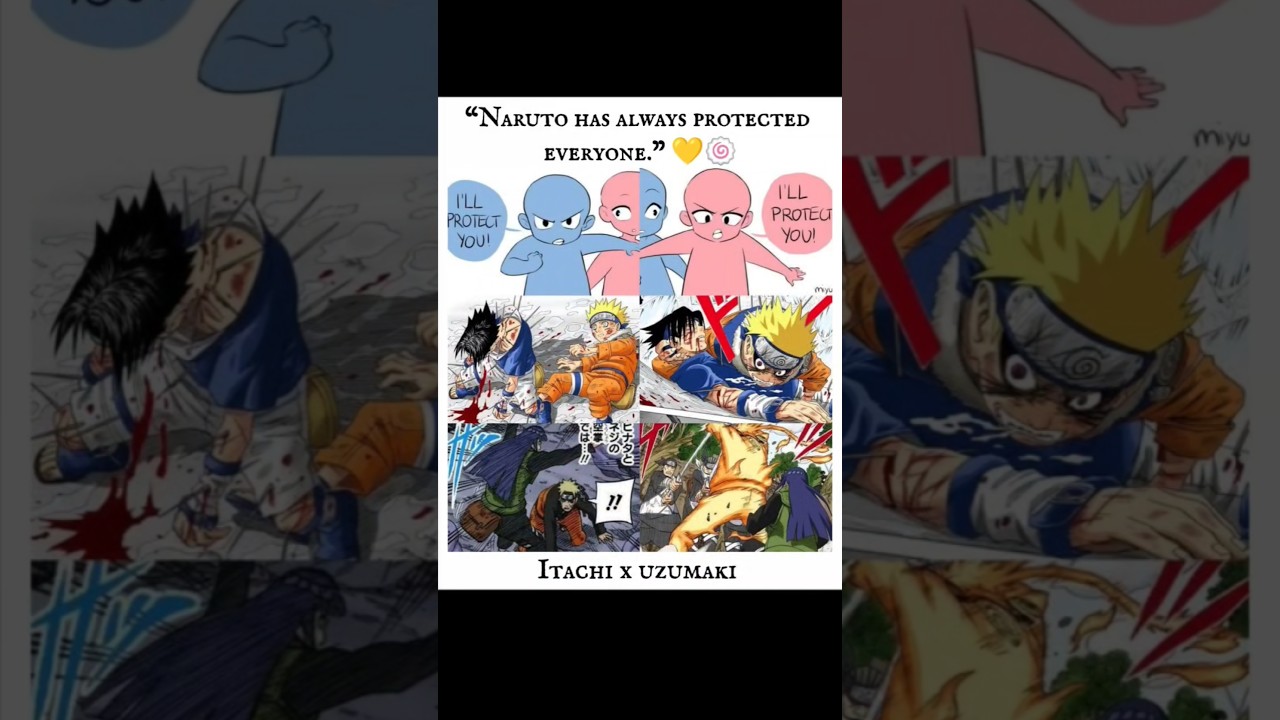 “Naruto has always protected everyone.” 💛#naruto#kakashi#sasuke#itachi#anime
