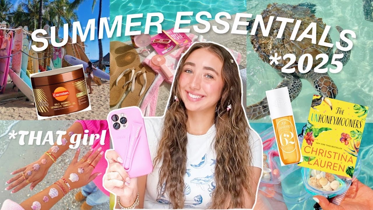 SUMMER ESSENTIALS 2025*to be THAT girl* tanning, clothing, books, makeup and more!