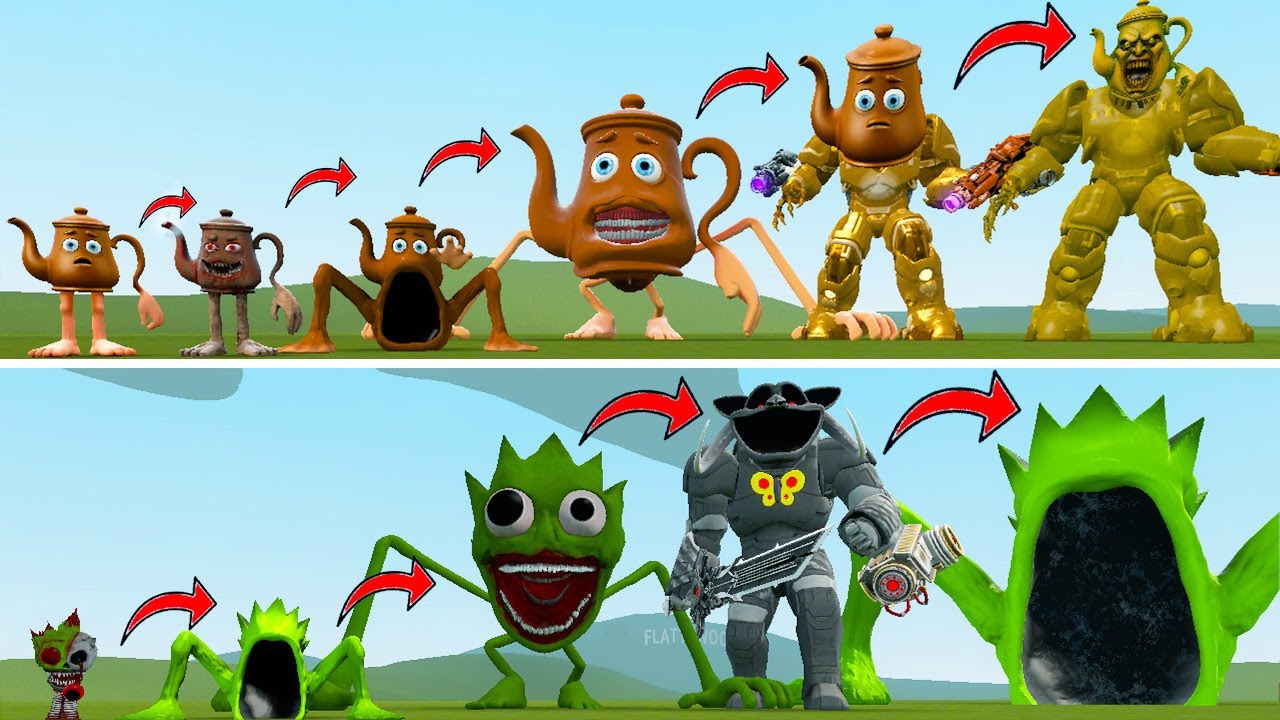I DISCOVERED NEW EVOLUTIONARY FORMS OF KING TATATA SAHUR VS MONSTER KING SPRUNKI LIME IN GARRY'S MOD