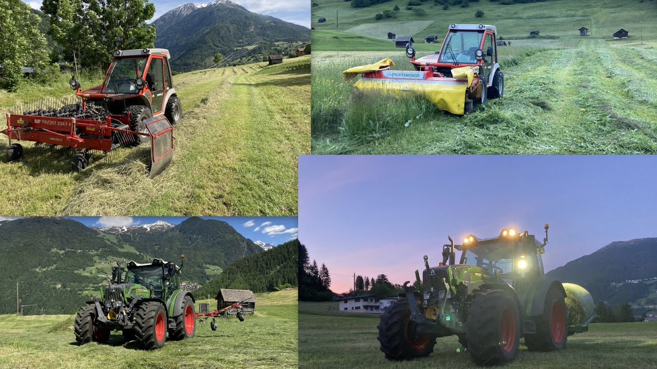 Heuernte 1. Schnitt 2021 in den Bergen Tirols