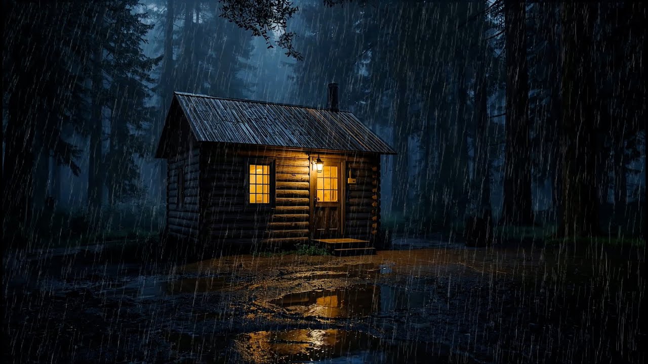 Rain Sounds on Cozy Forest Cabin 🌧️ Deep Sleep Ambience to Fall Asleep Fast & Relieve Insomnia