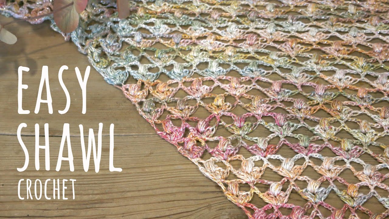 HOW TO CROCHET EASY LACE SHAWL | 🌷 MINI TULIPS STITCH 🌷 | Lanas y Ovillos in English