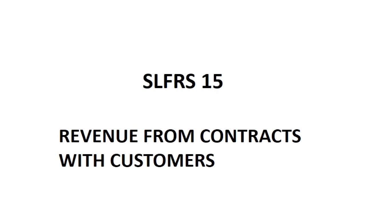 Tutorial   SLFRS 15