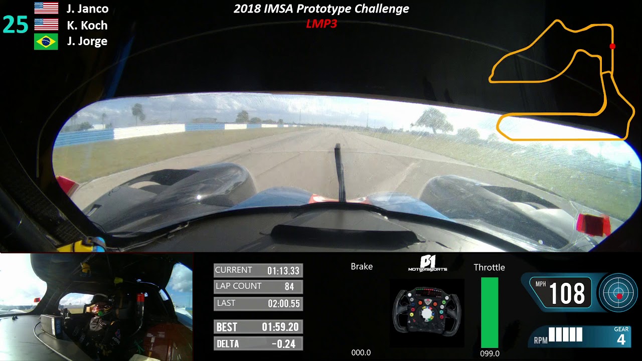 LMP3 Onboard 2018 Sebring Encore Kenton Koch