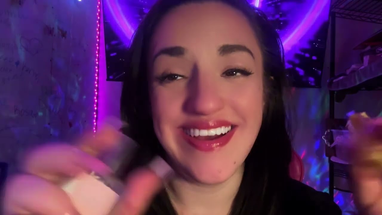 ASMR  Hand & mouth sound triggers (spit paintt), some mic triggers & other tingly stuff  (fast)