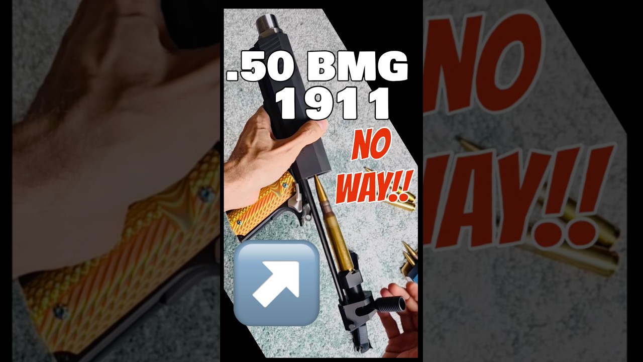 .50BMG 1911 Pistol #shorts #application #engineering #1911 #1911pistol #wow #survival #ww2