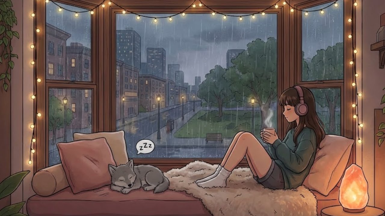 Late Night Focus & Coffee ☕ 6 Hours of Rainy Lofi Hip Hop for Coding / Deep Work