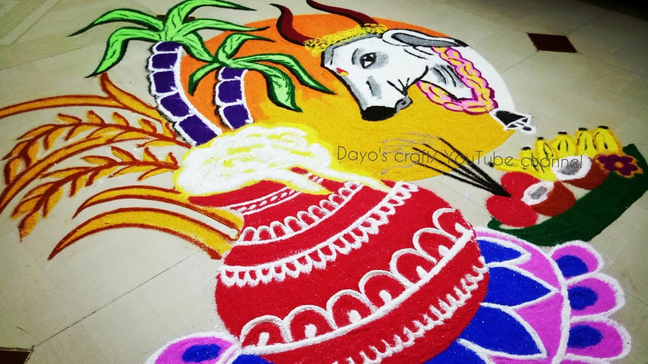 Mattu pongal special Rangoli/ Kolam - 2019