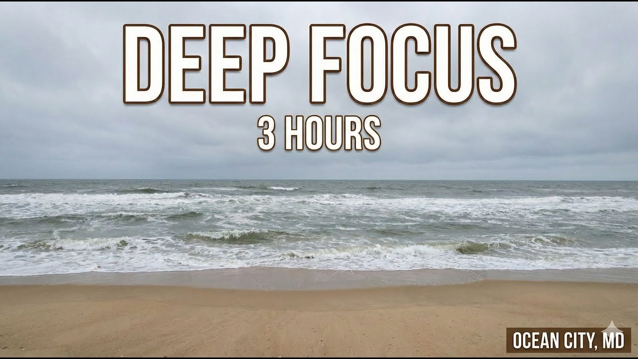3 Hours Ocean Ambience — Natural Waves (No Music)