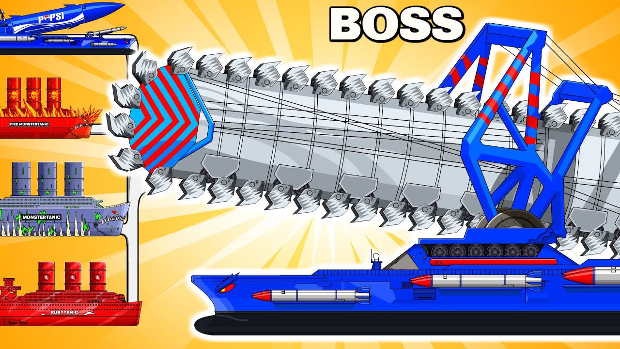 MONSTER GIANT SAW TANIC vs BATTLES SHIP Cartoon Tank Showdown