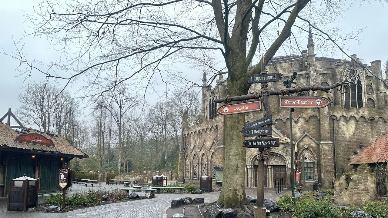 Efteling 2026 - Danse Macabre spookspektakel gefilmd vanaf oog hoogte