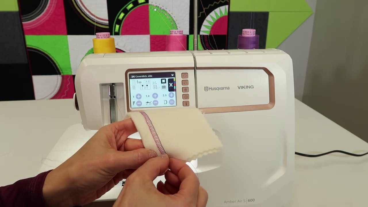 Husqvarna Viking Amber Air S600 Serger 34 How to Thread for a Coverstitch
