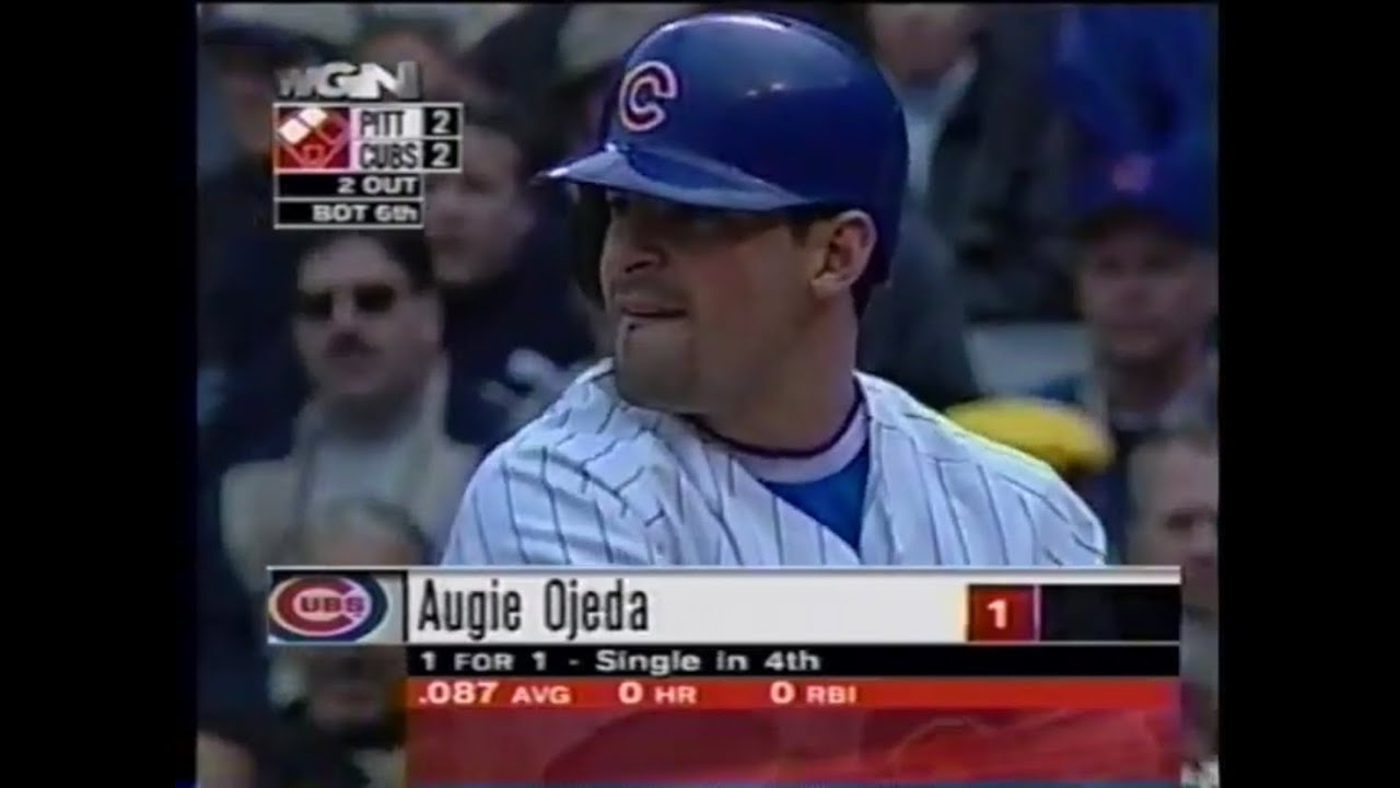 Pittsburgh Pirates @ Chicago Cubs - Sept  28, 2003 - Ron Santo, Augie Ojeda, David Kelton, Mitre
