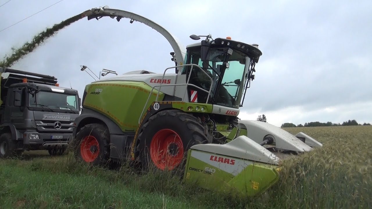 Claas Jaguar 970 rast durchs Getreide - GPS häckseln mit dem LU Spitzner