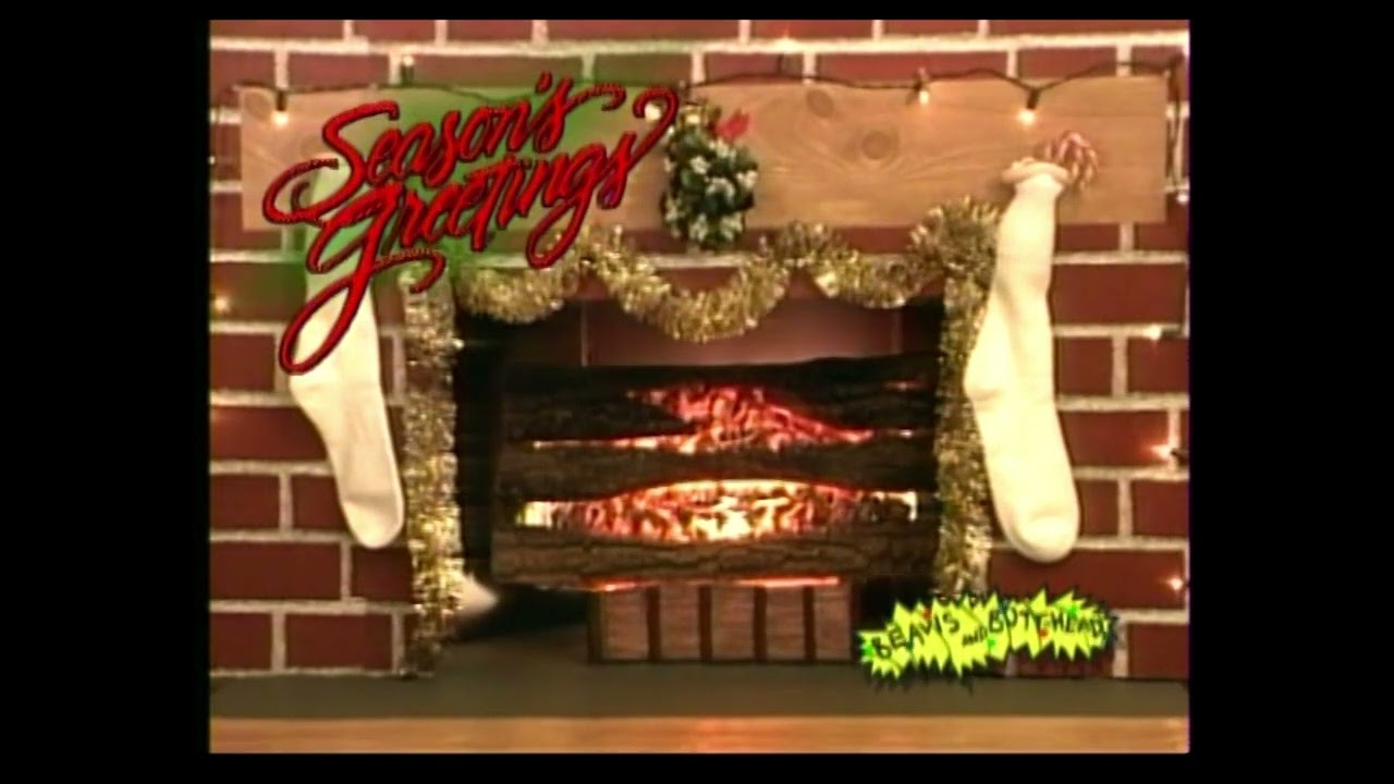 Beavis and Butt-Head Christmas Fireplace Loop with Crackling Sound