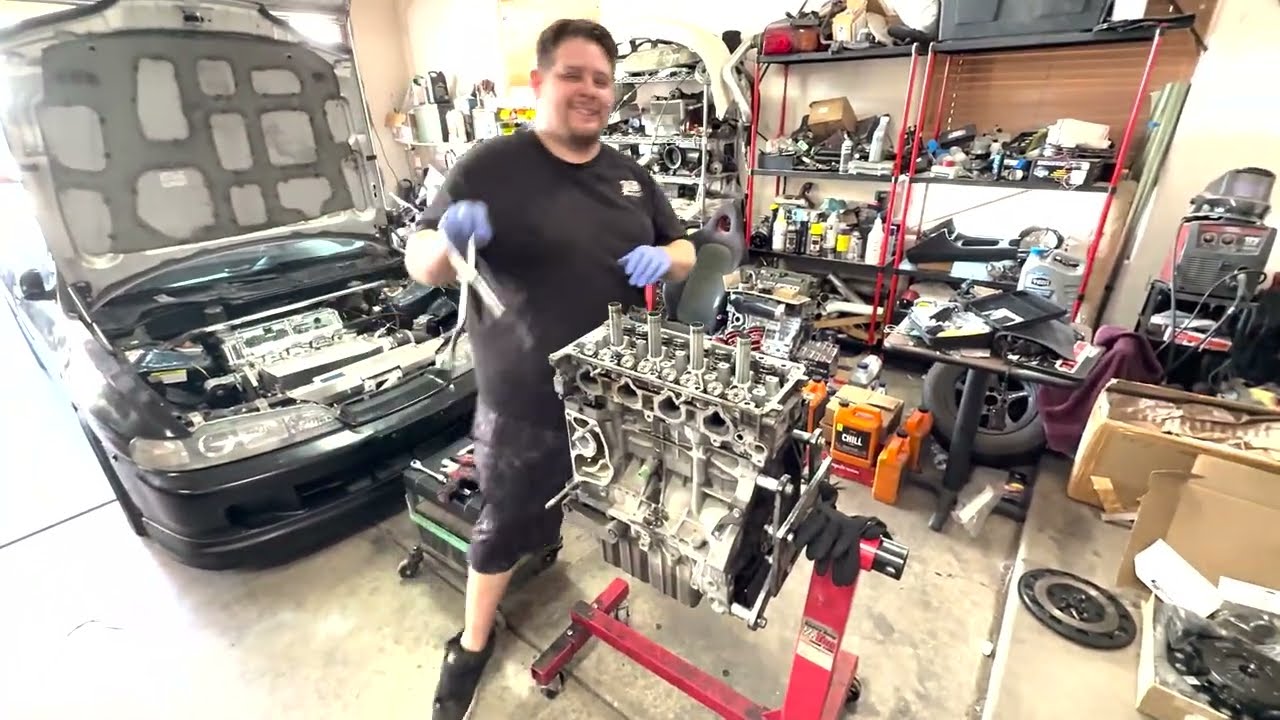 Honda Civic Turbo Ek Hatchback Episode 2 K24a full engine tear down to a bare block. (DIY)