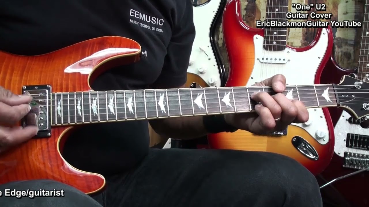 ONE U2 Guitar Cover Play Through - LESSON Link Below!   Schecter C1+ Guitar GUITAR LESSONS