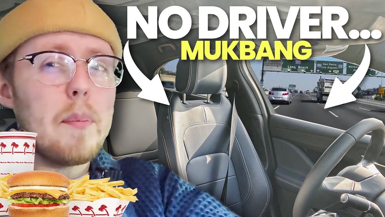 First Ever Mukbang In a Autonomous Taxi (Waymo)
