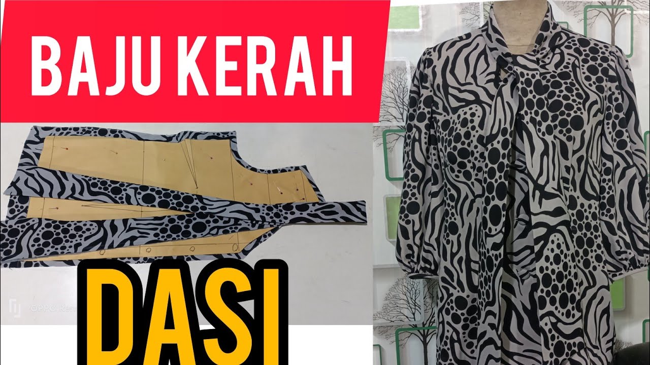 cara membuat pita kerah dasi baju atasan wanita 