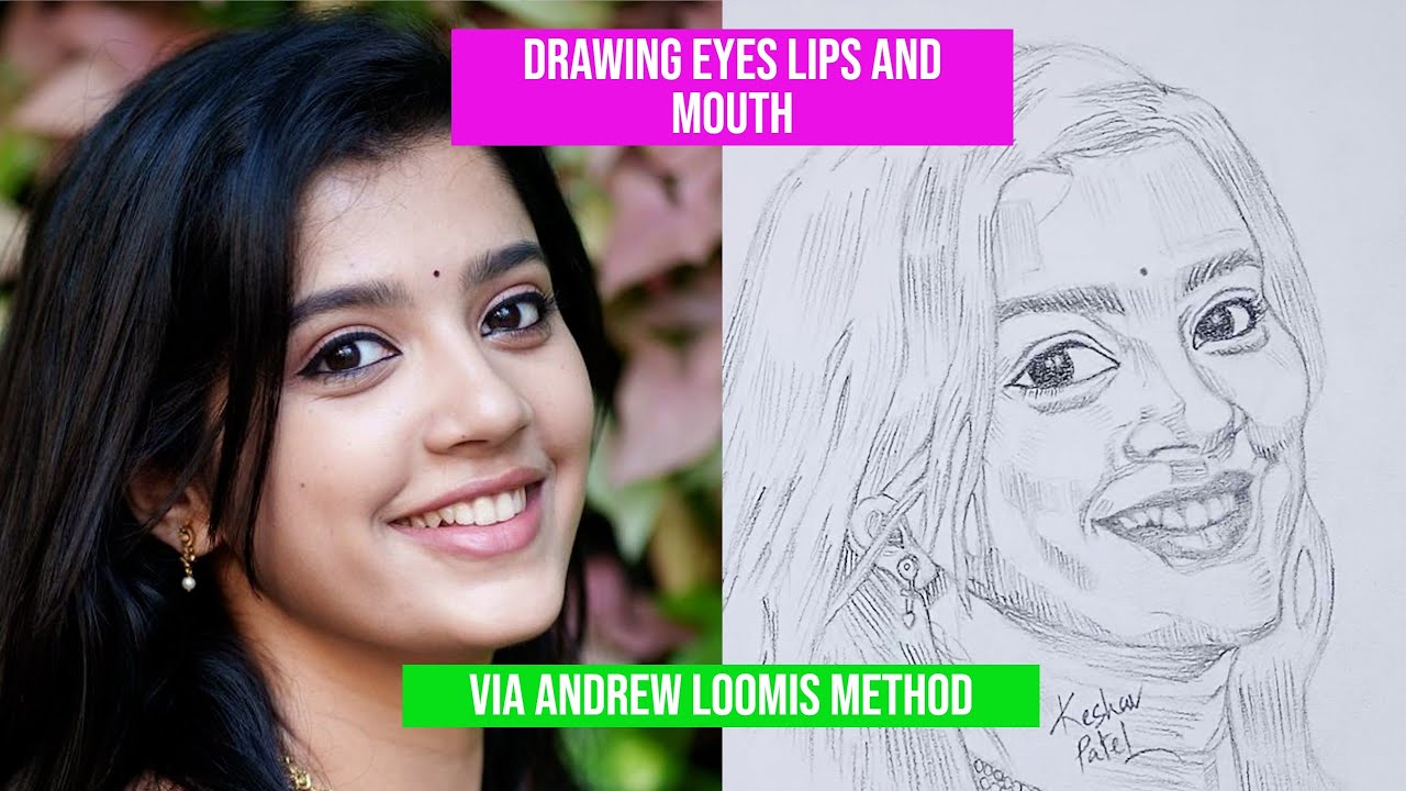 Learn drawing eyes, lips, mouth on a face. Drawing portraits with Andrew Loomis #andrewloomismethod 