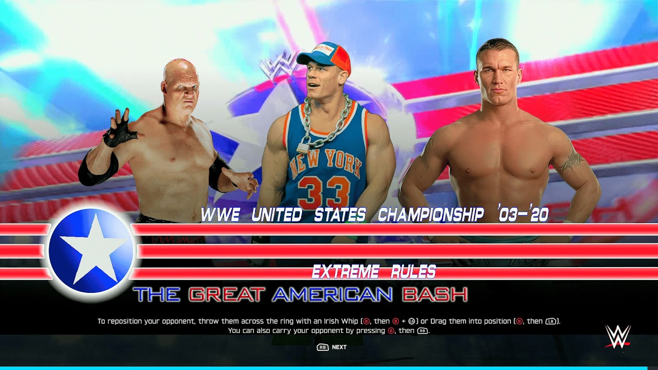 WWE 2K25 FULL MATCH - Kane vs. Cena vs. Orton - Triple Threat Extreme Rules U.S Title Match