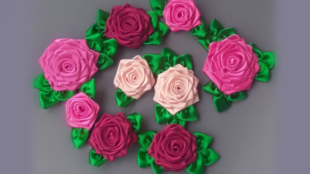 Rosas de Cinta Satinada Muy F&aacute;cil de Hacer