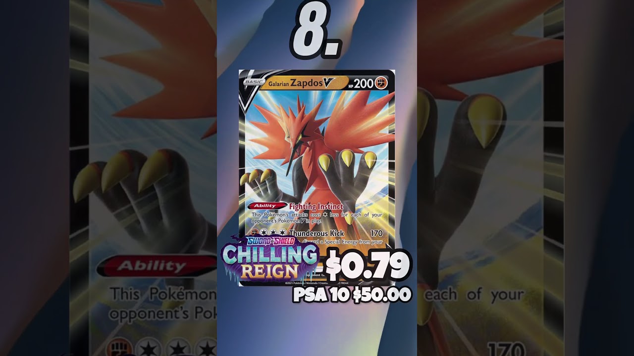 Top 10 most valuable Galarian Zapdos Pokemon cards #pokemon #pokemoncards #top10 #pokemontcg #shorts
