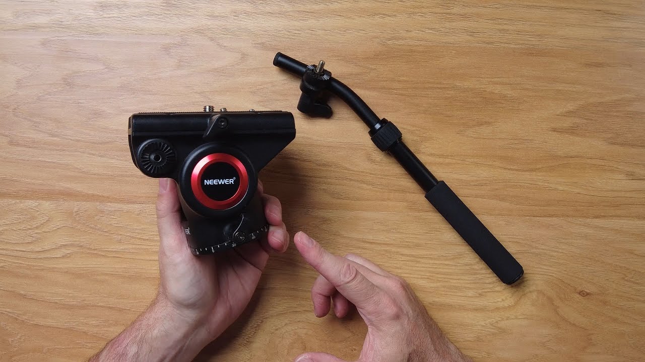 Neewer Metal Heavy Duty Video Camera Tripod Fluid Drag Pan Head with Sliding Plate