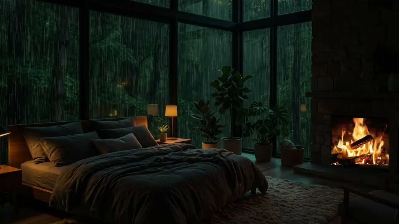 Dull Rain Sounds in Dark Room for Relaxation & Focus | 3 Hours #sleepmusic #relaxation #deepsleep