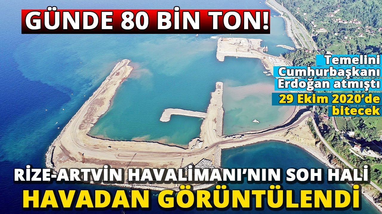 Rize-Artvin Havalimanı İnşaatının Son Hali Havadan Görüntülendi