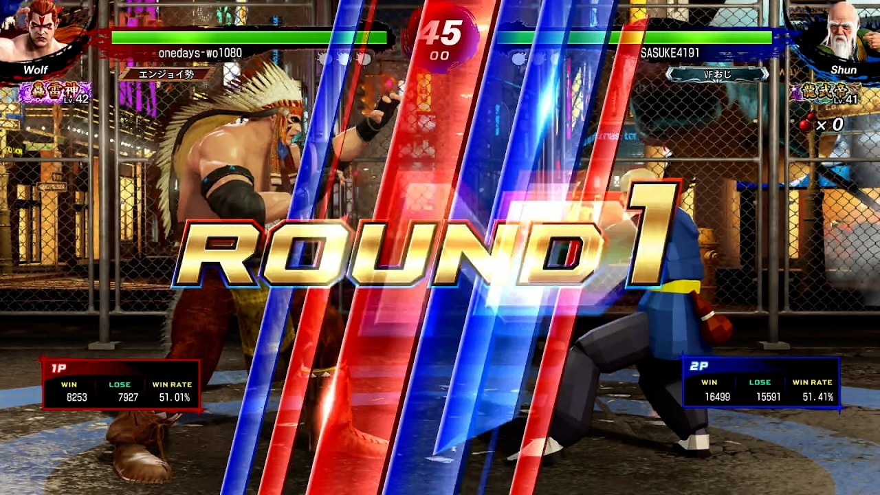 【VFes / VF5us 高段位戦】 轟雷神 ウルフ VS 龍武帝 舜帝