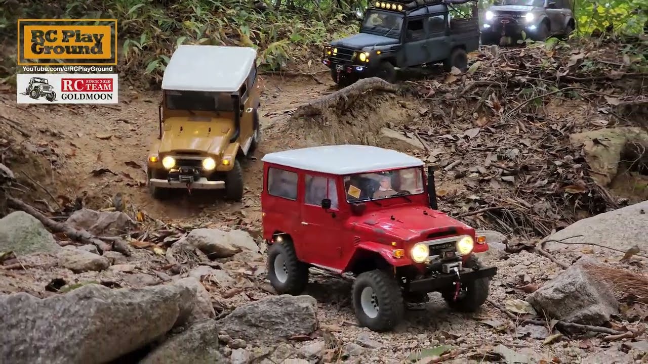 RC Car Team Scale Trail - Forest Rock Crawling - (TRX4, SCX10 II, RC4WD FJ40, BRX02, Capo) ASMR 6