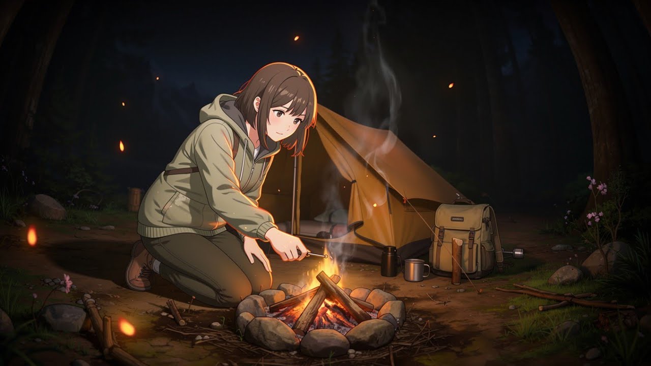 Alone by the Campfire | A Cozy Anime Night