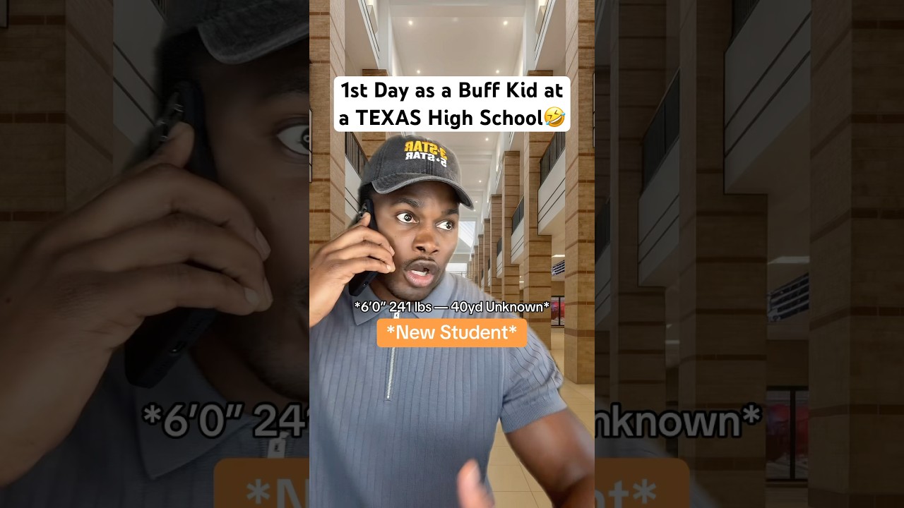 1st Day as a Buff Kid at a TEXAS High School🤣 #texas #buff #allenhighschool #thaddboii