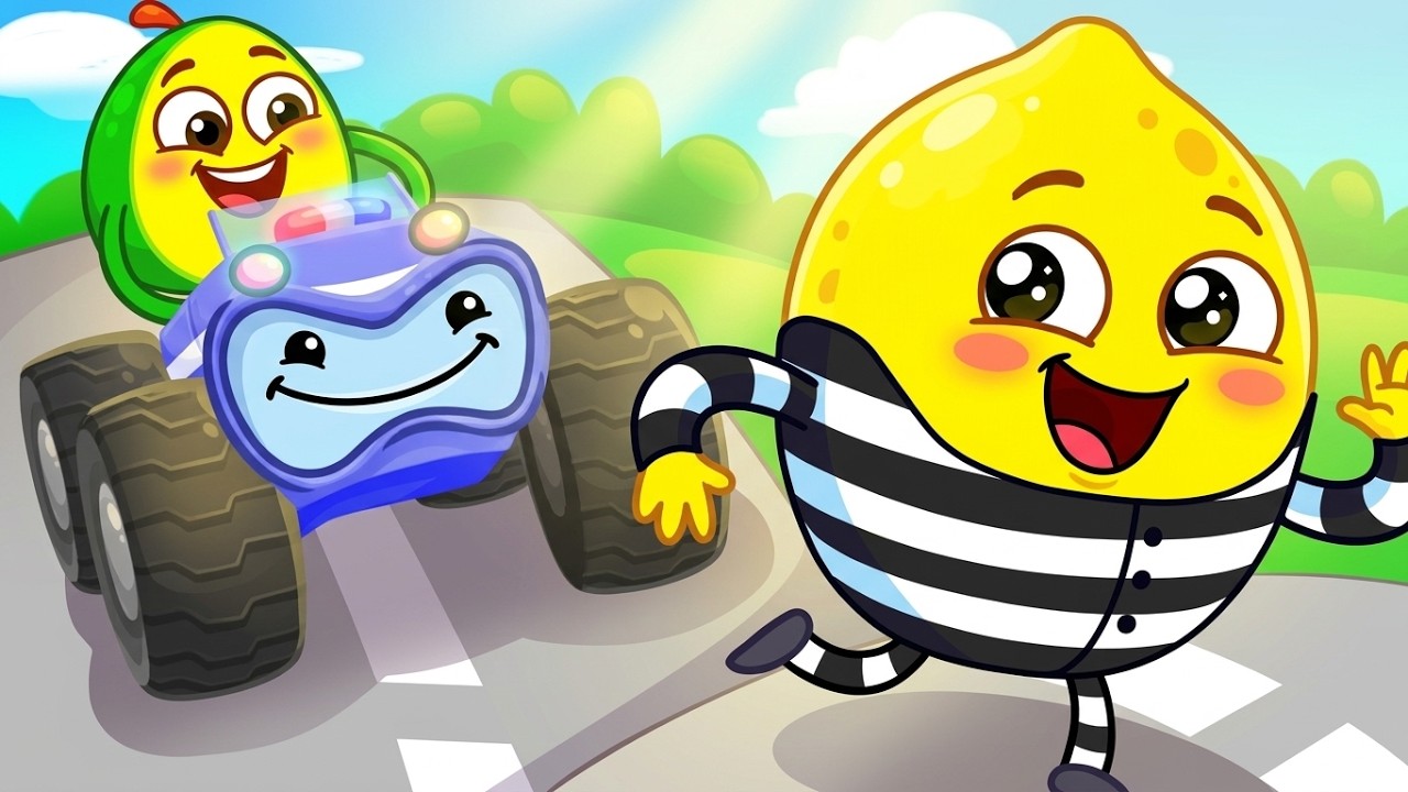 Caminhão Monstro da Polícia 🚓 Um Super Caminhão Pega o Ladrão 😮 Carros Engraçados 🥑 Pit & Penny