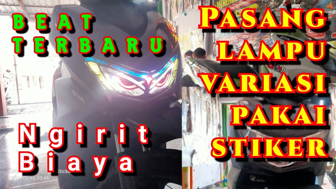 TUTORIAL CARA MUDAH MEMASANG VARIASI STIKER DI LAMPU BEAT
