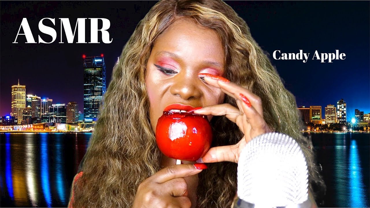 Candy Apple ASMR Eating Sounds | Lips Smacking Worthy