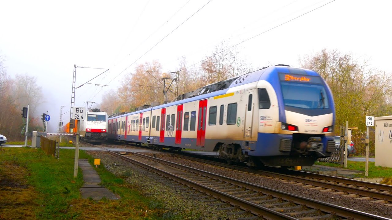 Tolle Züge schnell und nah im Novembernebel -  Strong trains in autumn fog