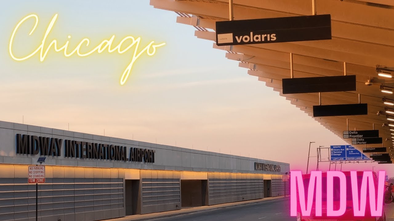 MIDWAY Int'l Airport (MDW) Chicago. Departures, Arrivals, Airlines and Train to City. 4K
