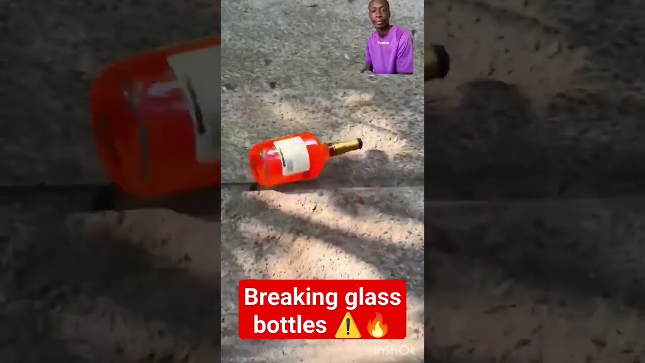 Breaking glass bottles ⚠️🔥 