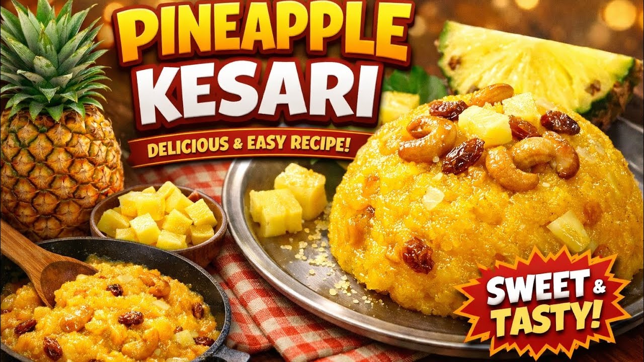 🍍 Pineapple Kesari Recipe | Easy South Indian Sweet at Home