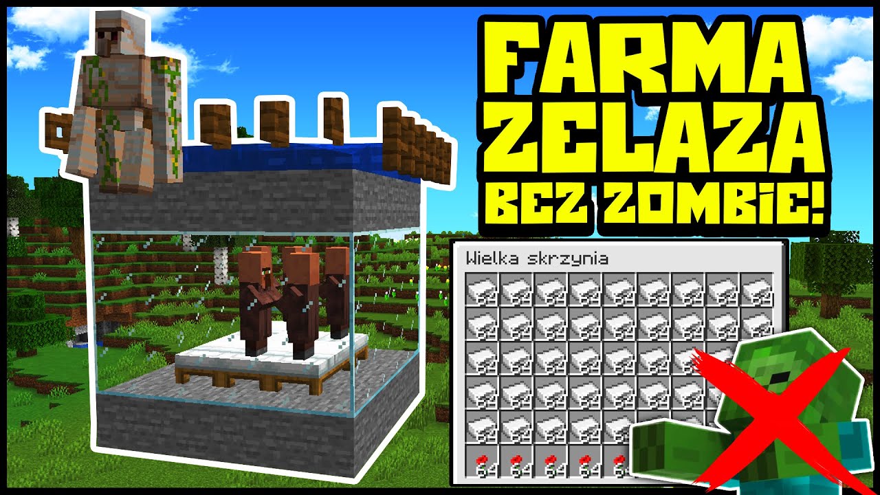 FARMA ŻELAZA bez ZOMBIE! - ŁATWE | Minecraft Mechanizmy | #6